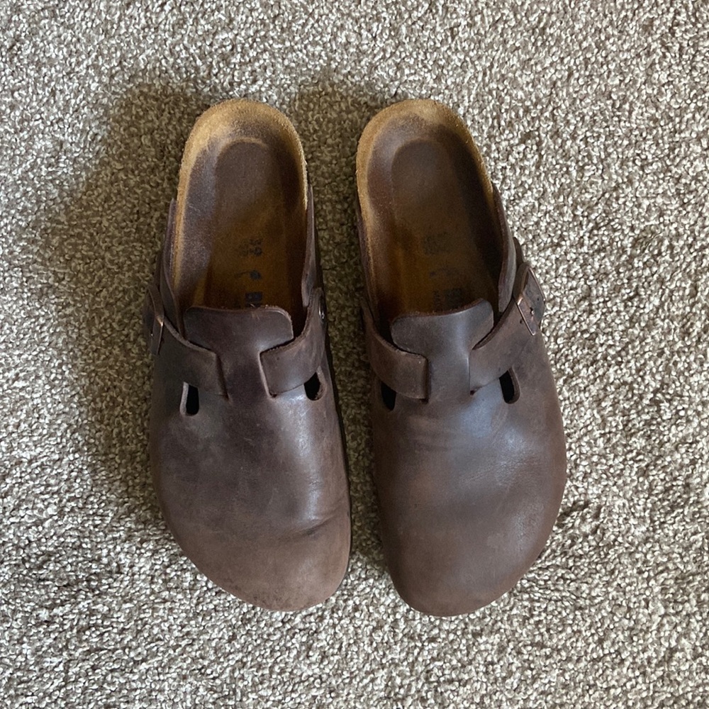 Birkenstock Boston Habana Brown Oiled Leather clogs